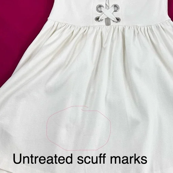 Guess White Skater Mini Dress Tie-Up Back Bodycon Fit & Flare Sleeveless‎ Size 6 - Picture 8 of 17